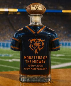 Chicago Bears 105th Anniversary Jersey Design ‘Monster of The Midway’ Whiskey Bottle