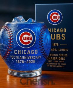 Chicago Cubs 150th Anniversary Whiskey Glass