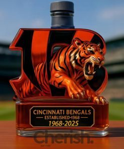 Cincinnati Bengals Anniversary Whiskey Bottle
