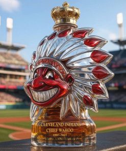 Cleveland Indians Chief Wahoo 124th Anniversary Whiskey Bottle