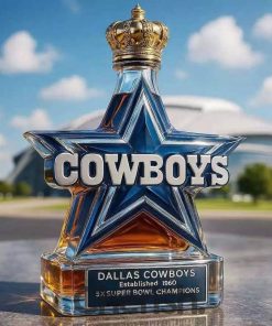 Dallas Cowboys 5x Super Bowl Champions Whiskey Bottle