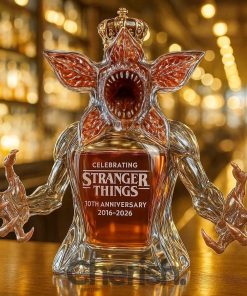 Demogorgon Celebrating Stranger Things 10th Anniversary Whiskey Bottle