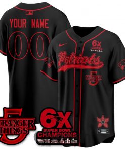 New England Patriots ‘Stranger Things Edition’ Custom Baseball Jersey