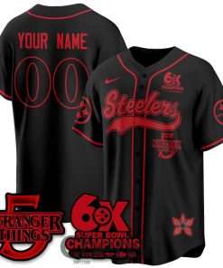 Pittsburgh Steelers ‘Stranger Things Edition’ Custom Baseball Jersey