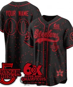 Pittsburgh Steelers ‘Stranger Things Edition’ Custom Baseball Jersey