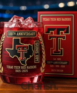 Texas Tech Red Raiders 100th Anniversary Whiskey Glass