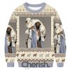 Funny Goose Walking By Faith Ugly Christmas Sweater