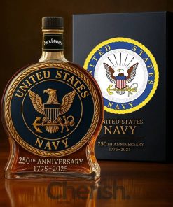 US Navy 250th Anniversary Commemorative Whiskey Bottle
