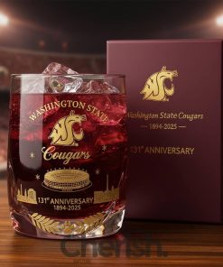 Washington State University Cougars 131st Anniversary Whiskey Glass