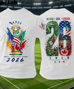 Men’s Retro 2026 Soccer Mexico United States Canada Print T-Shirt