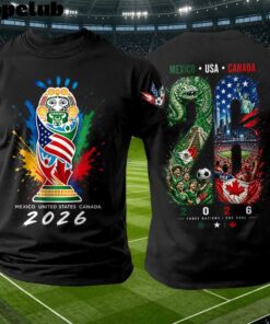 Men’s Retro 2026 Soccer Mexico United States Canada Print T-Shirt