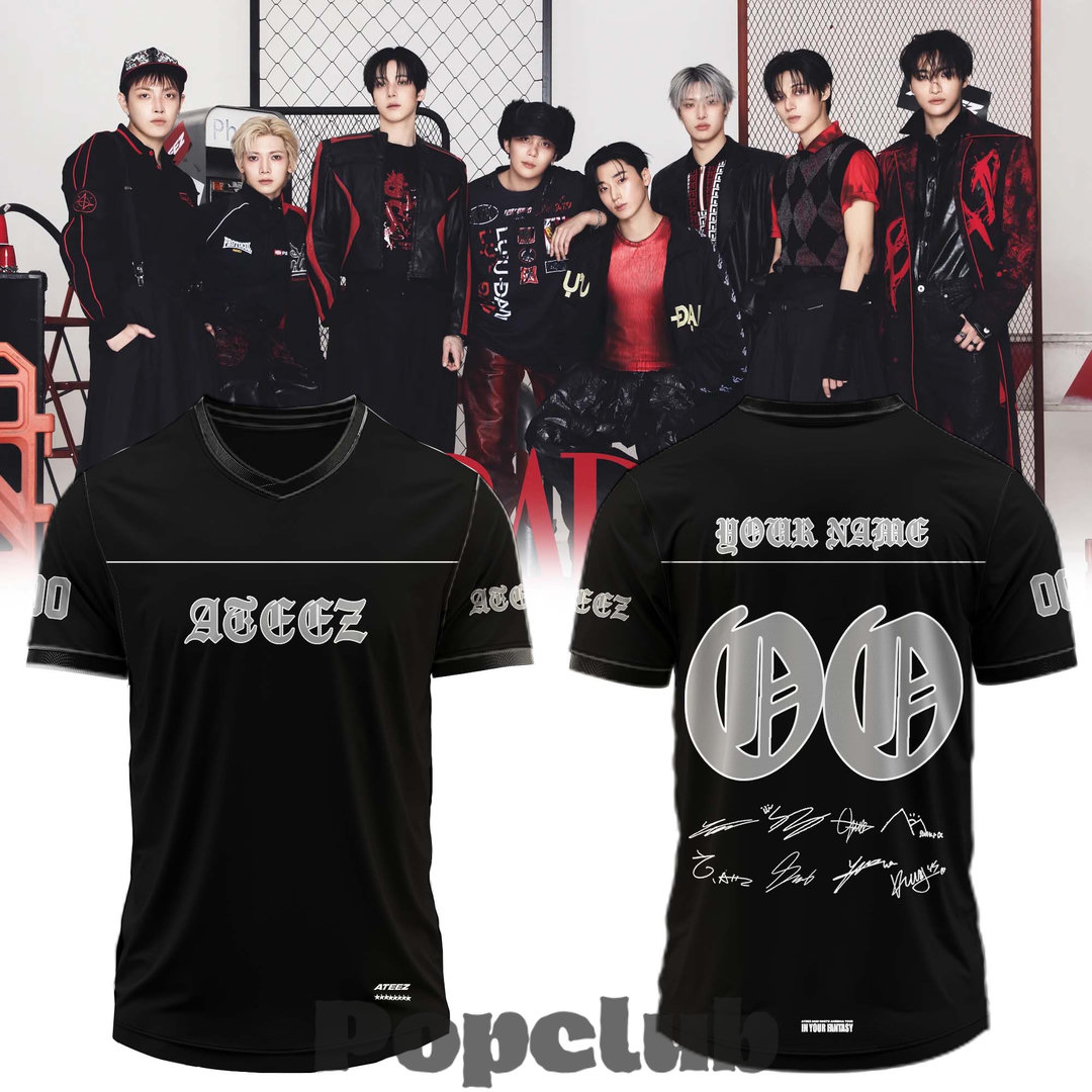 Ateez BAD signed Custom Football Jersey Ateez BAD signed Custom Football Jersey