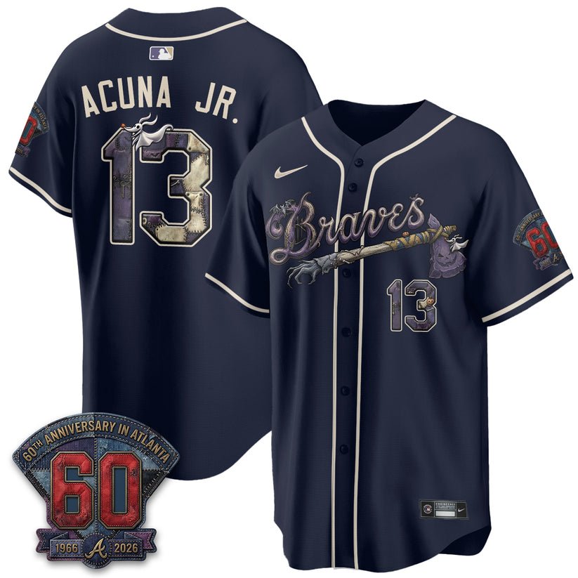 Atlanta Braves Nightmare Halloween Edition Baseball Jersey Atlanta Braves Nightmare Halloween Edition Baseball Jersey