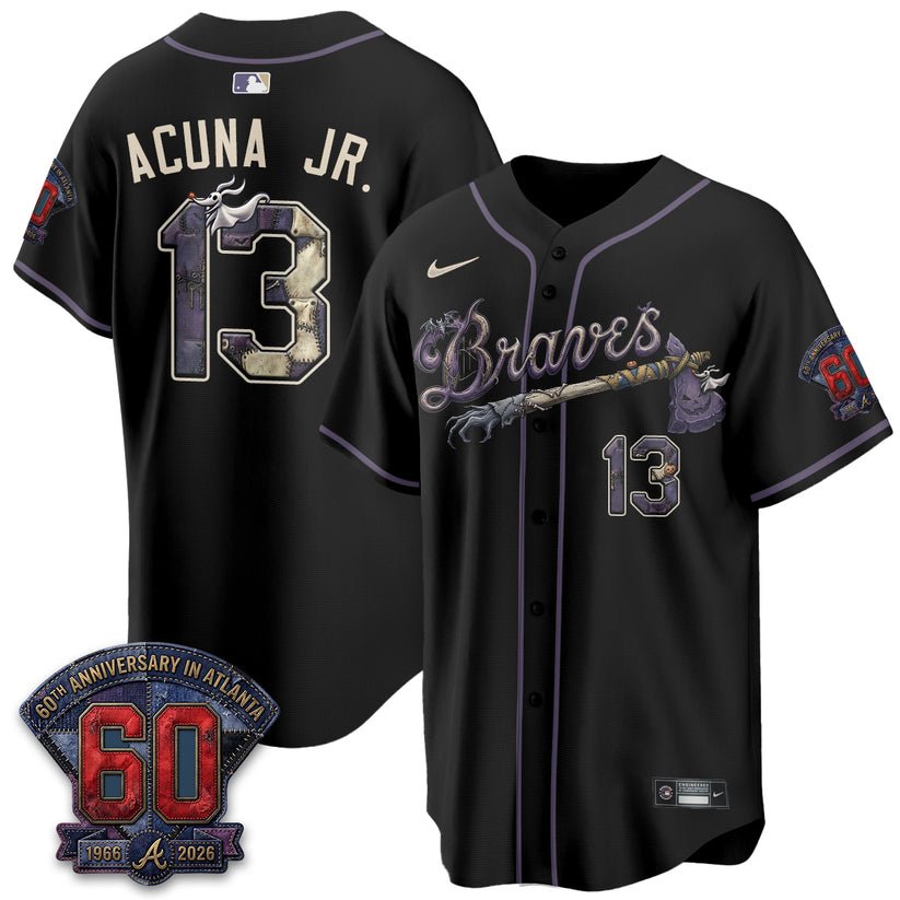 Atlanta Braves Nightmare Halloween Edition Baseball Jersey Atlanta Braves Nightmare Halloween Edition Baseball Jersey