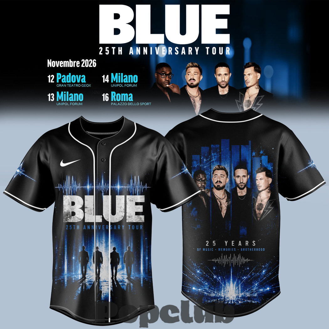 Blue 25th Anniversary Tour Baseball Jersey Blue 25th Anniversary Tour Baseball Jersey