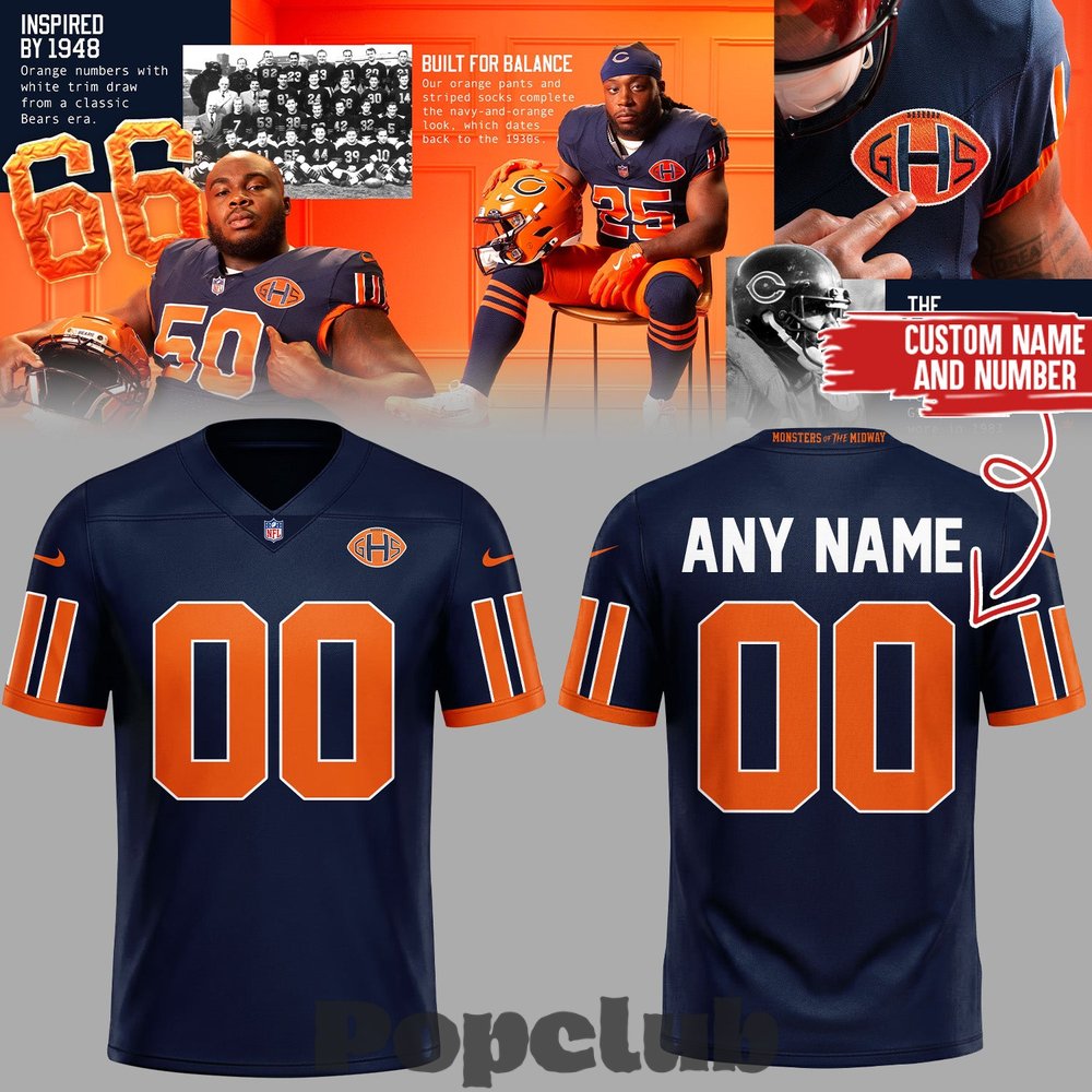 Chicago Bears Monsters of the Midway Custom Football Jersey Chicago Bears Monsters of the Midway Custom Football Jersey