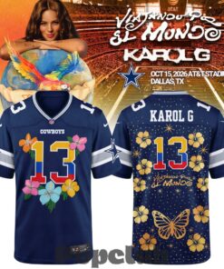 Dallas Cowboys x Karol G Viajando Por El Mundo Tropitour 2026 Football Jersey