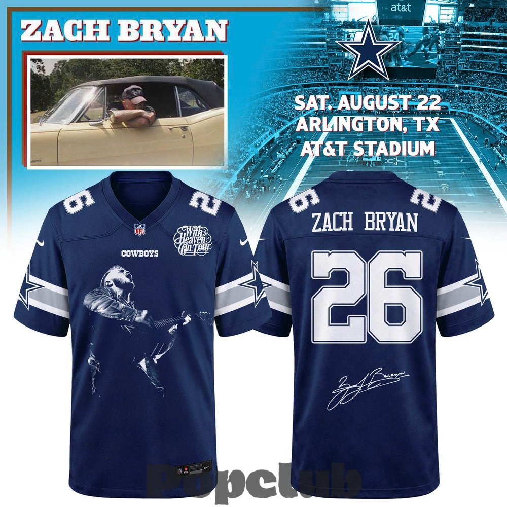 Dallas Cowboys x Zach Bryan With Heaven On Tour 2026 Football Jersey Dallas Cowboys x Zach Bryan With Heaven On Tour 2026 Football Jersey