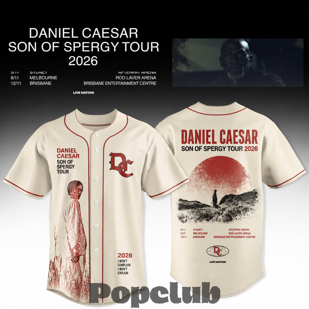 Daniel Caesar’s Son of Spergy Tour 2026 Baseball Jersey Daniel Caesar’s Son of Spergy Tour 2026 Baseball Jersey
