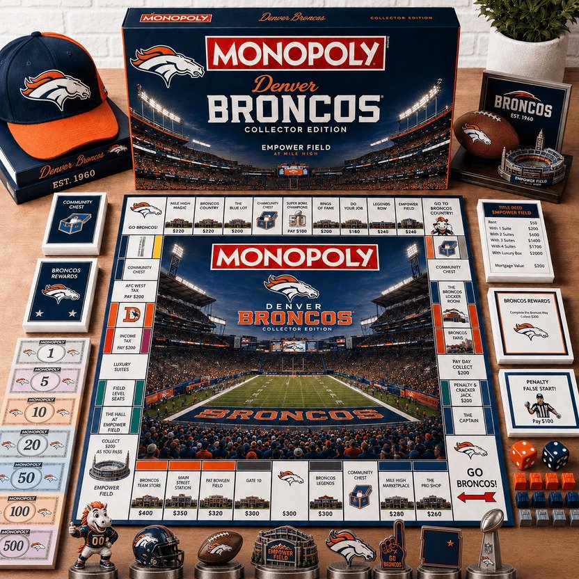 Denver Broncos Monopoly Board Game – Limited Edition Denver Broncos Monopoly Board Game – Limited Edition