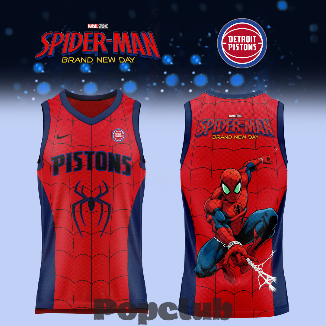 Detroit Pistons x Spider-Man Brand New Day 2026 Special Jersey Detroit Pistons x Spider-Man Brand New Day 2026 Special Jersey