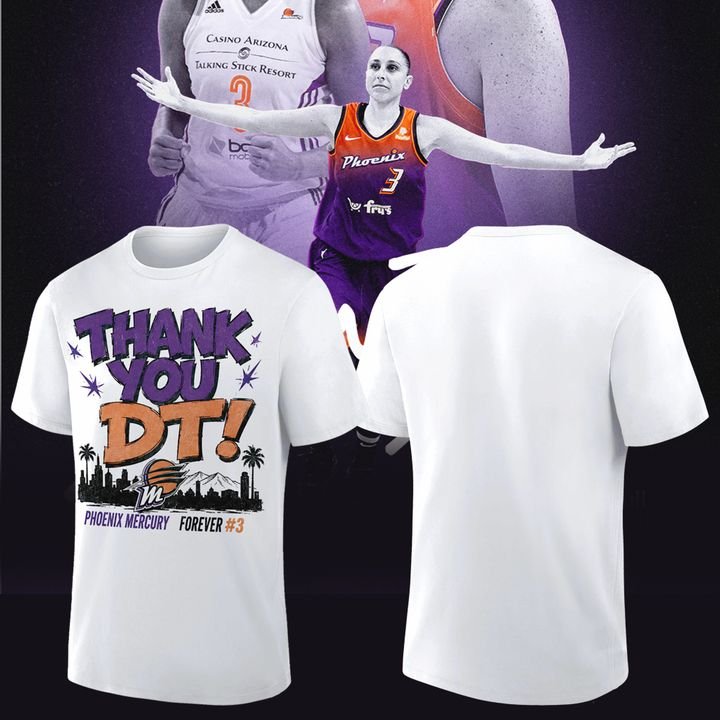 Diana Taurasi White Phoenix Mercury 20 Years 1 Team Portrait T-Shirt Diana Taurasi White Phoenix Mercury 20 Years 1 Team Portrait T-Shirt