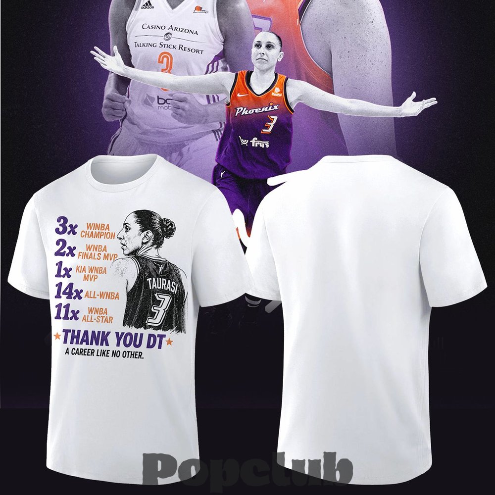 Diana Taurasi White Phoenix Mercury 20 Years 1 Team Portrait T-Shirt Diana Taurasi White Phoenix Mercury 20 Years 1 Team Portrait T-Shirt