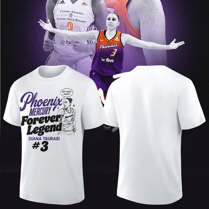 Diana Taurasi White Phoenix Mercury 20 Years 1 Team Portrait T-Shirt Diana Taurasi White Phoenix Mercury 20 Years 1 Team Portrait T-Shirt