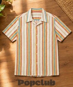 Dominic Sessa Tony Movie 70s Vintage Stripe Hawaiian Shirt