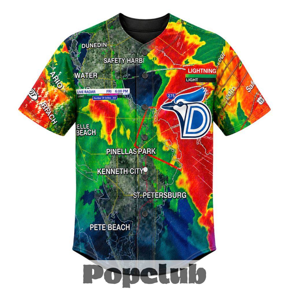 Dunedin Blue Jays Weather Gods 2026 Baseball Jersey Dunedin Blue Jays Weather Gods 2026 Baseball Jersey