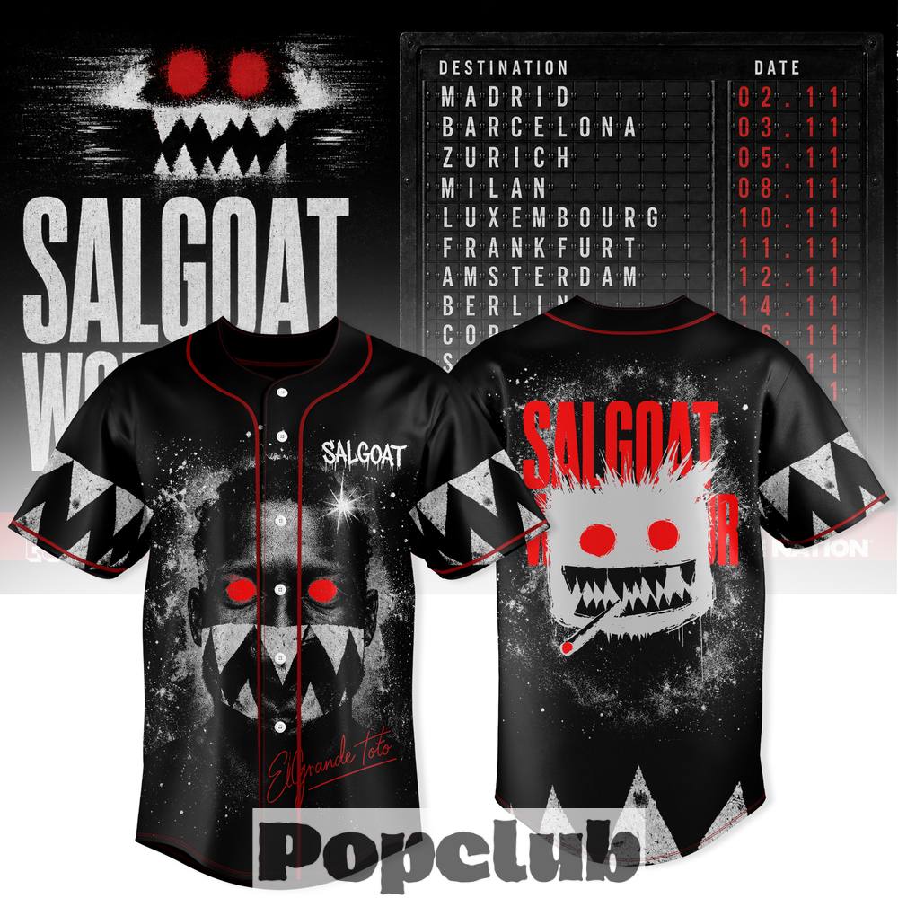 ElGrandeToto Salgoat Monster Graphic Baseball Jersey ElGrandeToto Salgoat Monster Graphic Baseball Jersey