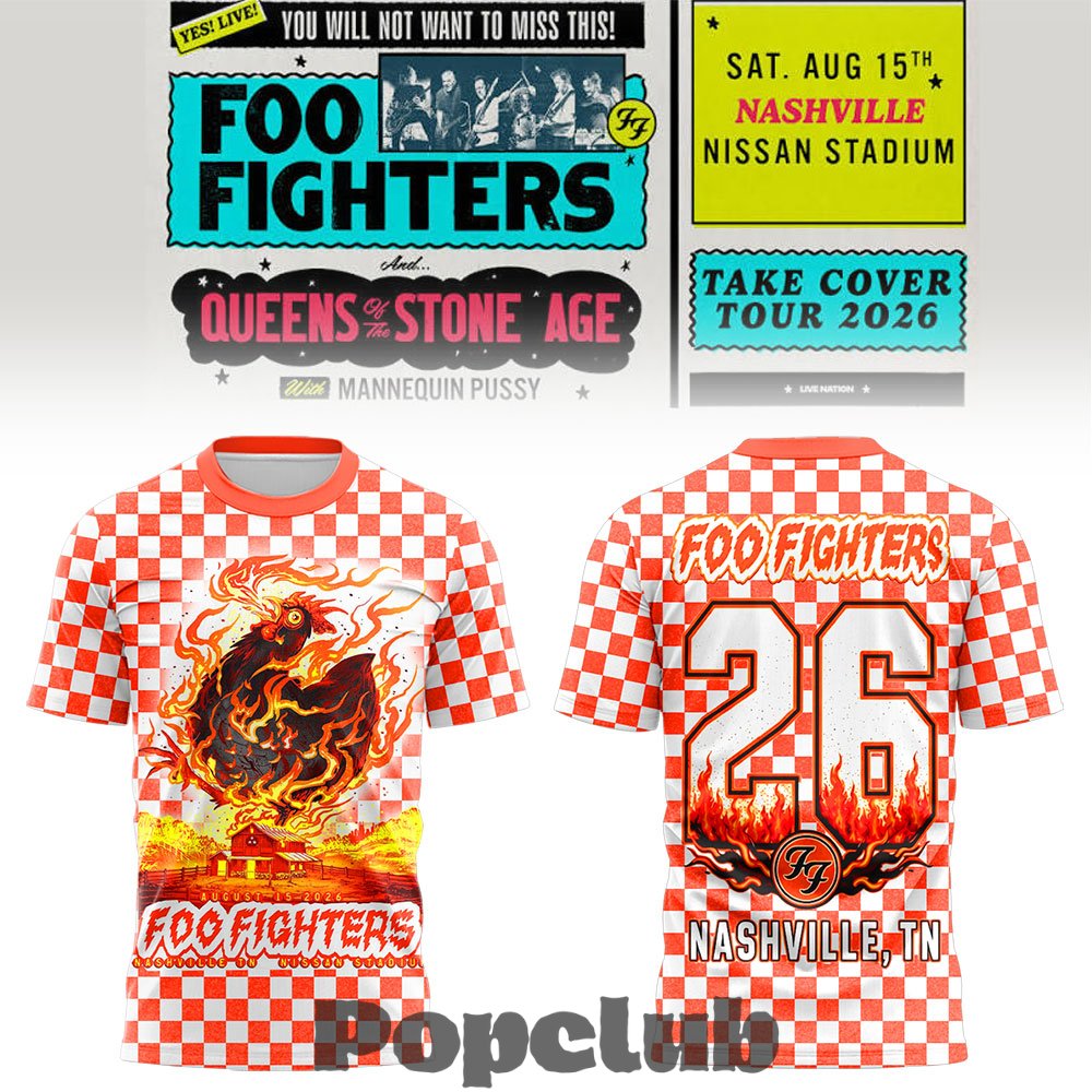 Foo Fighters 🎸🎤 “Take Cover Tour 2026” in Nashville, TN T-Shirt Foo Fighters 🎸🎤 “Take Cover Tour 2026” in Nashville, TN T-Shirt