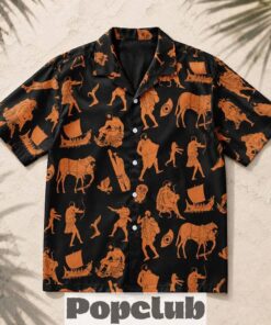 Greek Myth Comix Odysseus Figure Pottery Hawaiian Shirt 2026