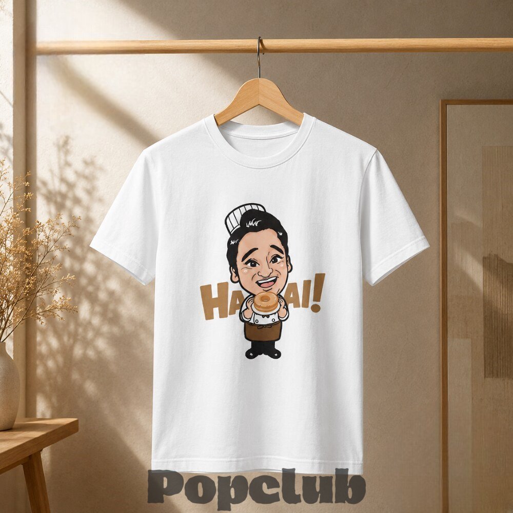 Hajsai Cute Cartoon Baker Holding Donut T-Shirt Hajsai Cute Cartoon Baker Holding Donut T-Shirt