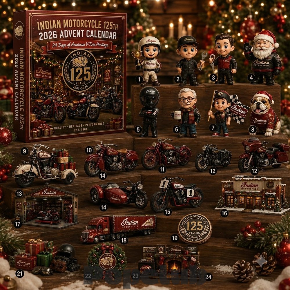 Indian Motorcycle 125th Anniversary 2026 Advent Calendar 24 Days of V-Twin Collectibles Indian Motorcycle 125th Anniversary 2026 Advent Calendar 24 Days of V-Twin Collectibles