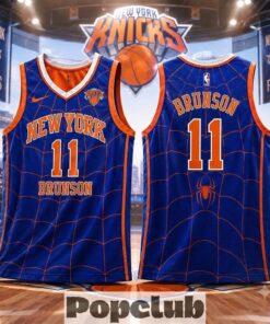 Jalen Brunson Spider-Man New York Knicks City Basketball Jersey
