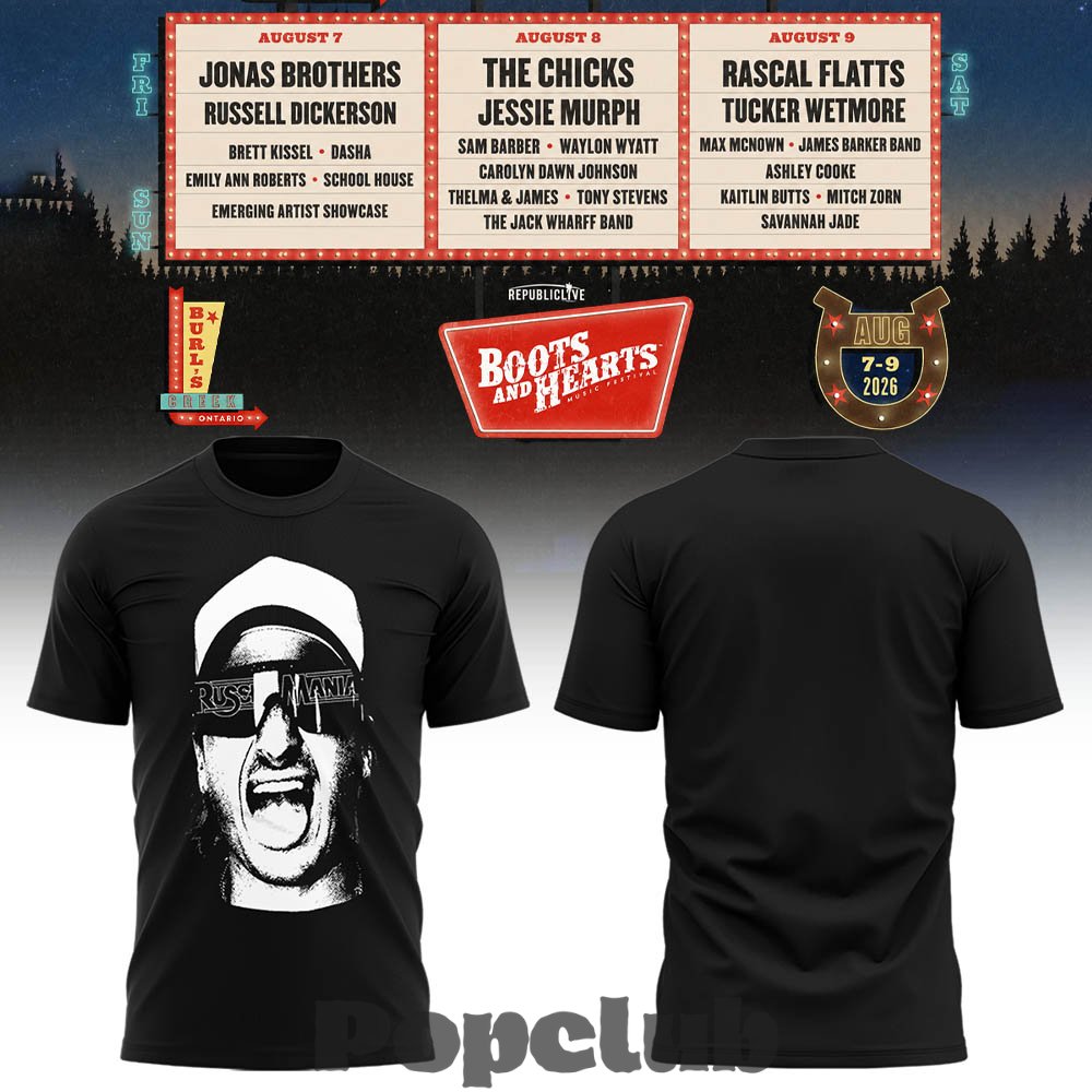 Jonas Brothers Boots And Hearts Festival 2026 2D T-Shirt Jonas Brothers Boots And Hearts Festival 2026 2D T-Shirt