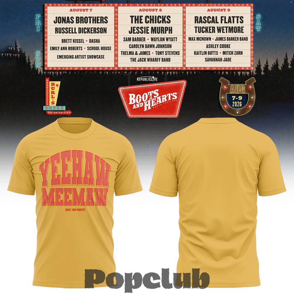 Jonas Brothers Boots And Hearts Festival 2026 2D T-Shirt Jonas Brothers Boots And Hearts Festival 2026 2D T-Shirt