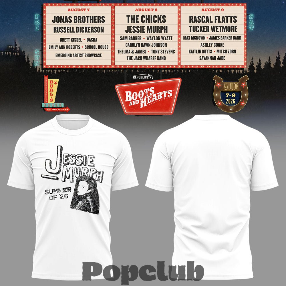 Jonas Brothers Boots And Hearts Festival 2026 2D T-Shirt Jonas Brothers Boots And Hearts Festival 2026 2D T-Shirt