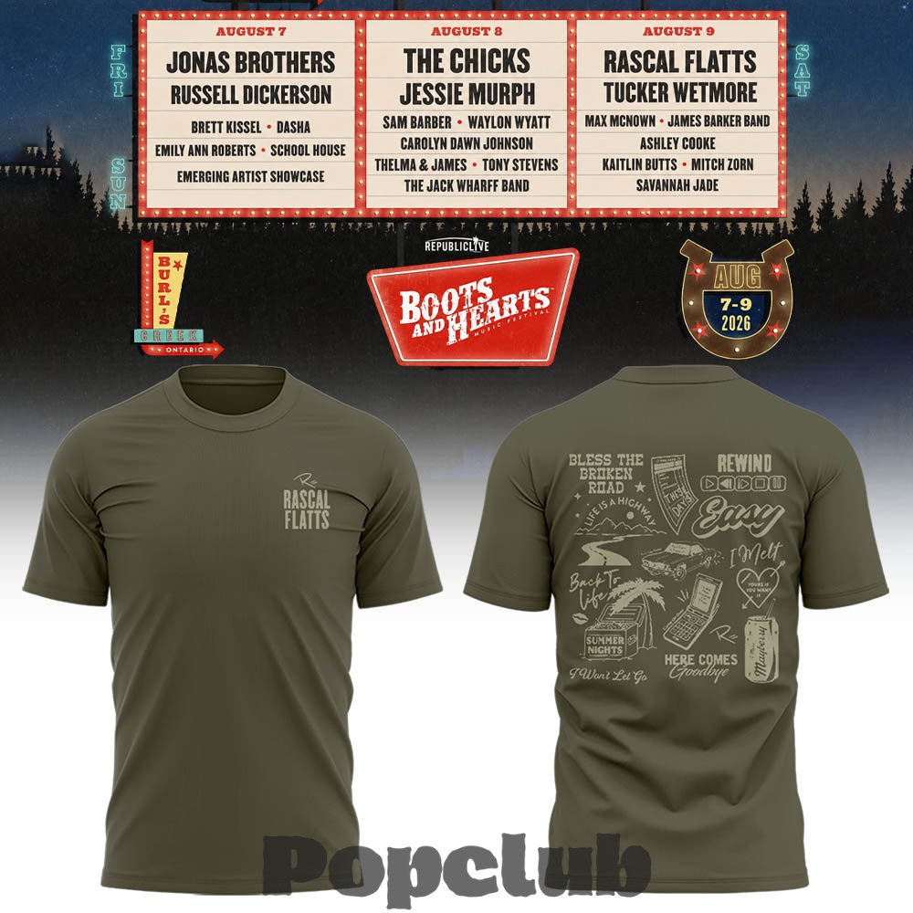 Jonas Brothers Boots And Hearts Festival 2026 3D Shirt Jonas Brothers Boots And Hearts Festival 2026 3D Shirt