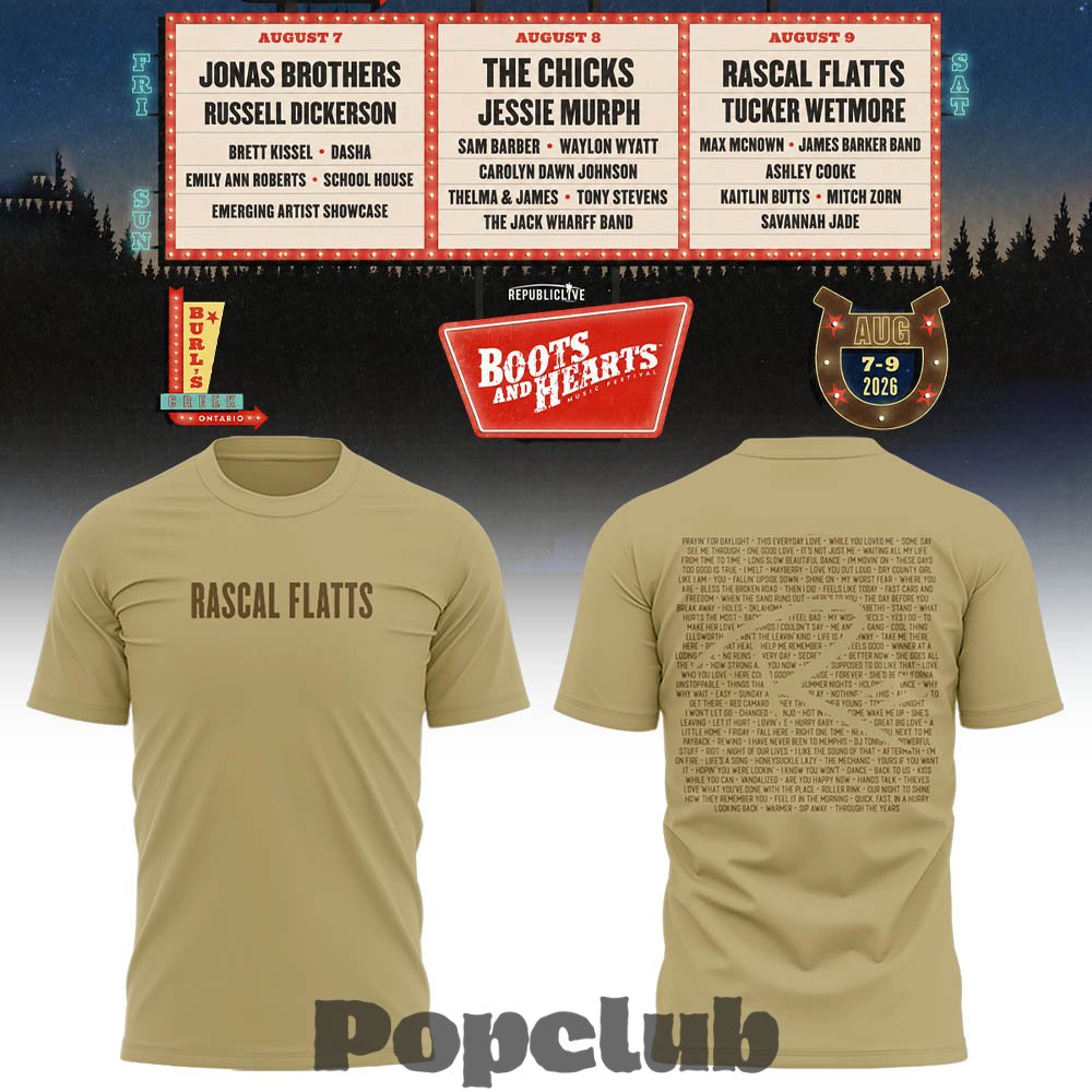 Jonas Brothers Boots And Hearts Festival 2026 3D Shirt Jonas Brothers Boots And Hearts Festival 2026 3D Shirt