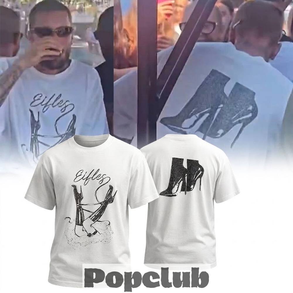 Justin Bieber in Panarea Eifles Heels T-Shirt Justin Bieber in Panarea Eifles Heels T-Shirt