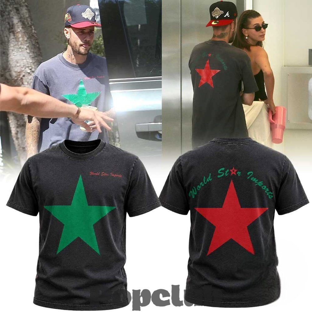 Justin Bieber World Star Imports Star T-Shirt Justin Bieber World Star Imports Star T-Shirt