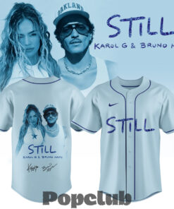 Karol G & Bruno Mars “STILL” Limited Edition Signature Baseball Jersey Karol G & Bruno Mars “STILL” Limited Edition Signature Baseball Jersey