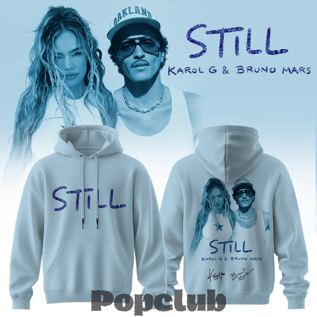 Karol G & Bruno Mars “STILL” Limited Edition Signature Hoodie Karol G & Bruno Mars “STILL” Limited Edition Signature Hoodie