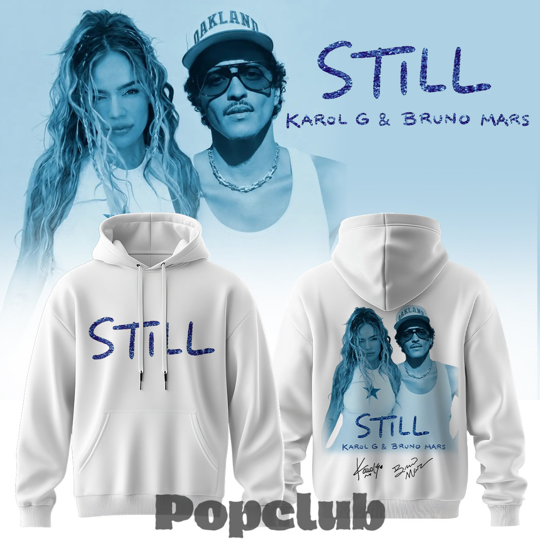 Karol G & Bruno Mars “STILL” Limited Edition Signature Hoodie Karol G & Bruno Mars “STILL” Limited Edition Signature Hoodie
