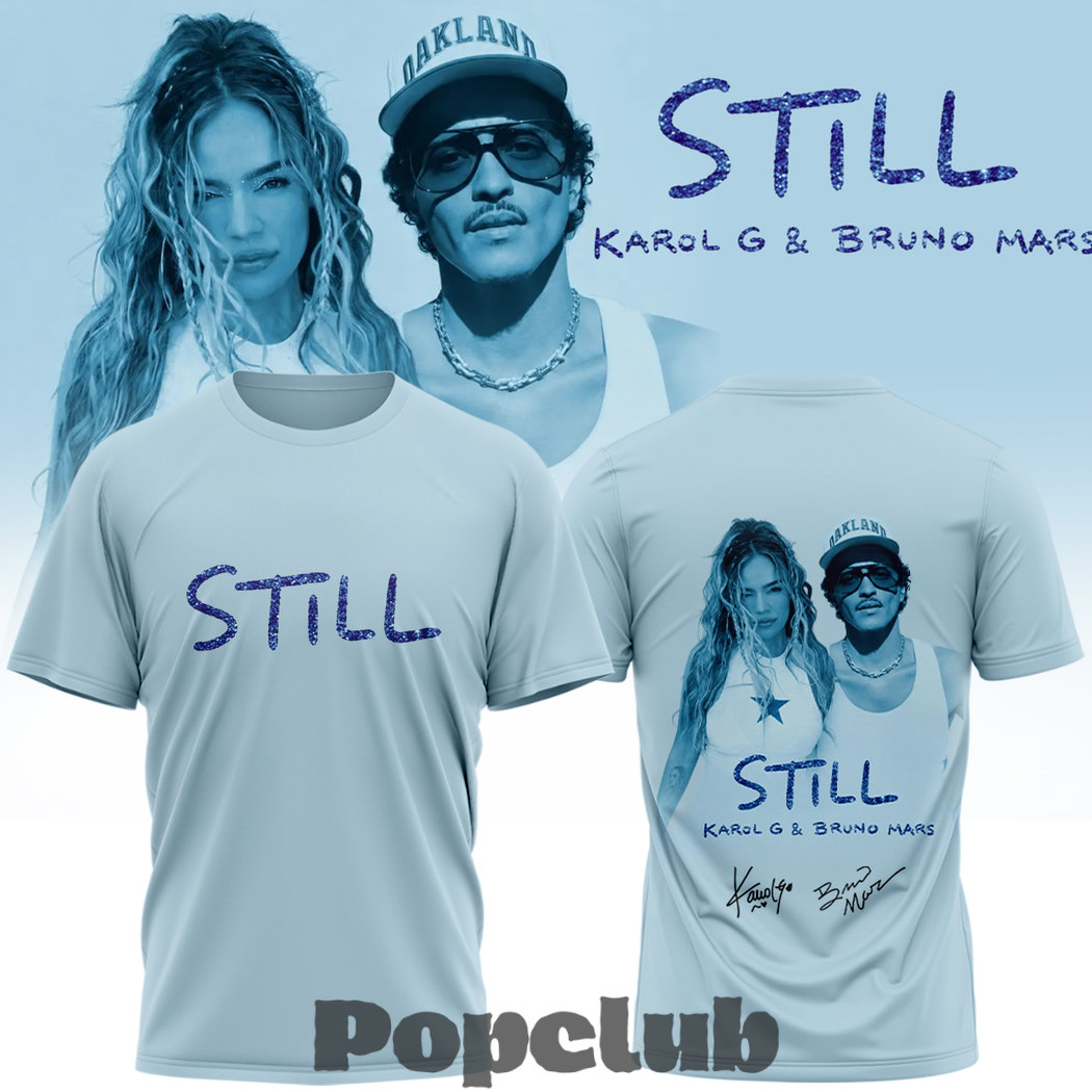 Karol G & Bruno Mars “STILL” Limited Edition Signature T-Shirt Karol G & Bruno Mars “STILL” Limited Edition Signature T-Shirt