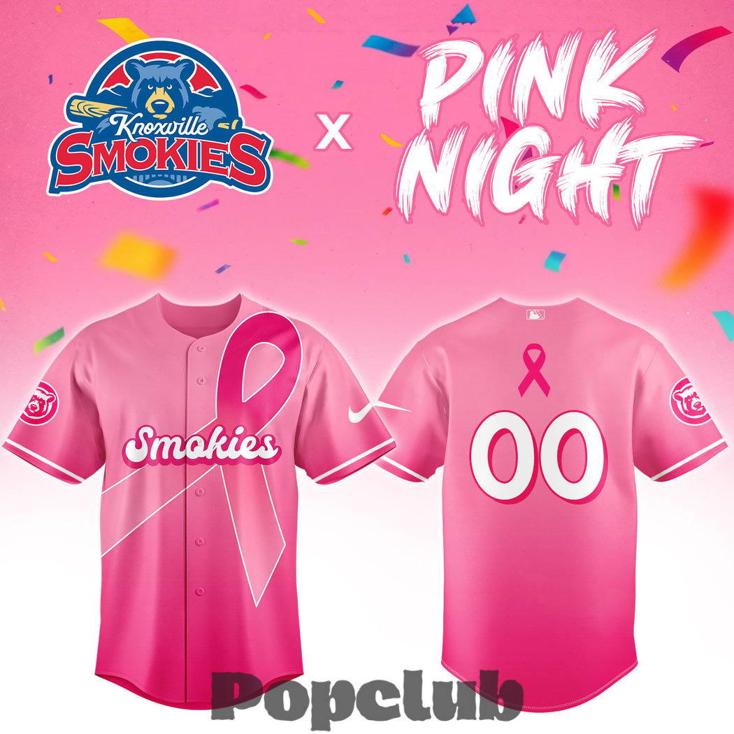 Knoxville Smokies Pink Night Fight Cancer Custom Baseball Jersey Knoxville Smokies Pink Night Fight Cancer Custom Baseball Jersey