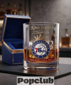LeBron James NBA Philadelphia 76ers Whiskey Glass