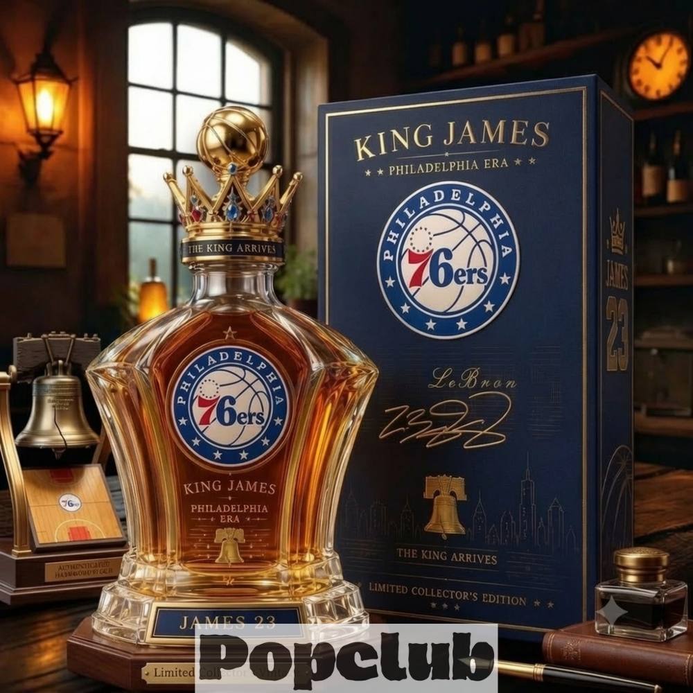 Lebron James NBA Philadelphia 76ers The King Arrives Whiskey Decanter Lebron James NBA Philadelphia 76ers The King Arrives Whiskey Decanter